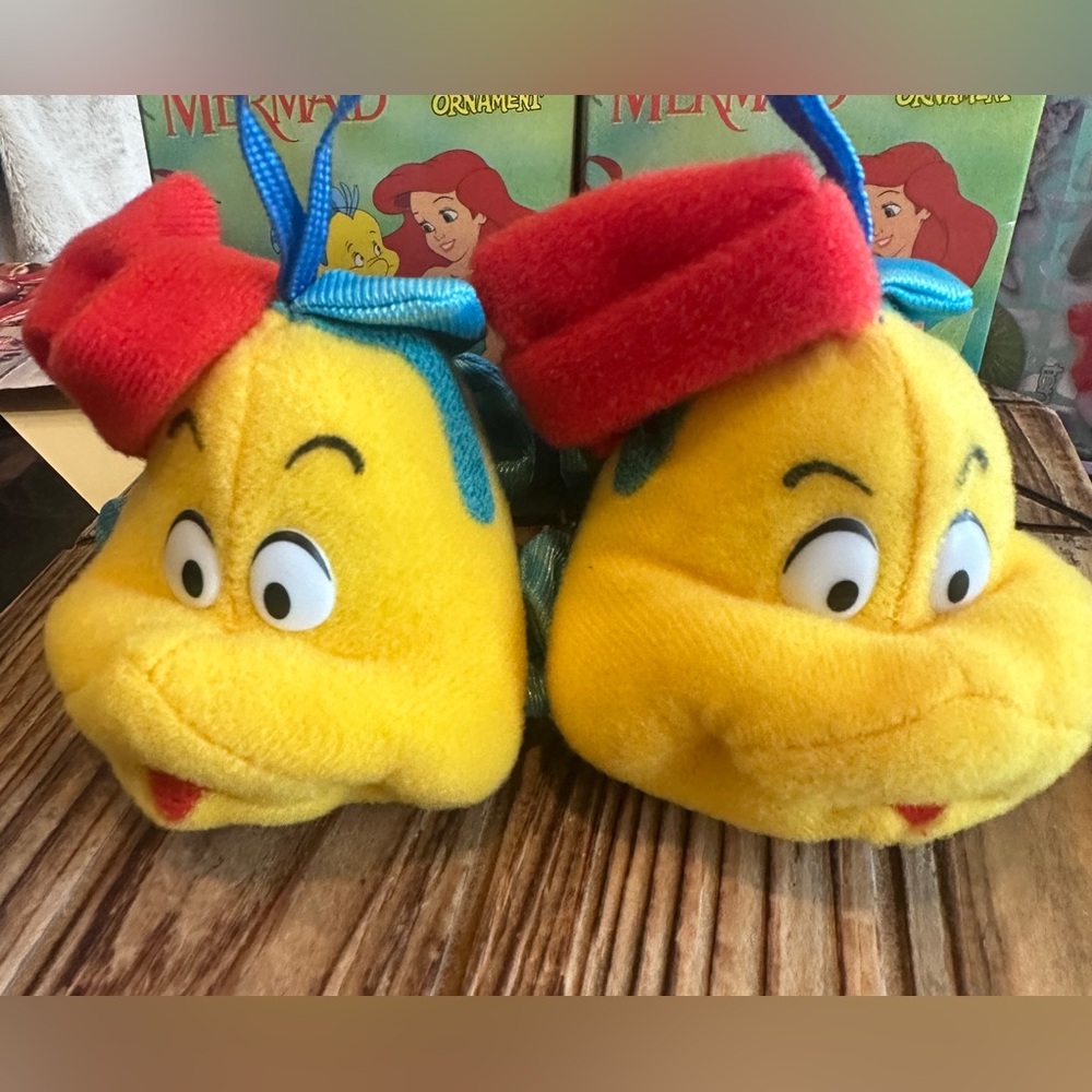 Disney The Little Mermaid FLOUNDER Ornaments, Set‎ of 2, McDonalds